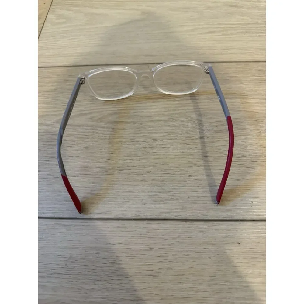 Ray Ban Jr RB1586 3832 Kids Girls Boys Clear Gray Red Oval Eyeglasses 49-16 130